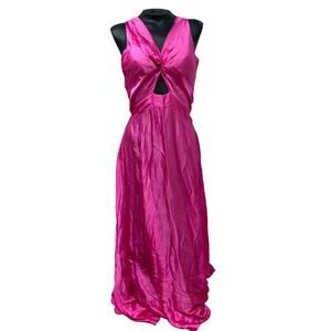 Sofia Lela Twisted Keyhole Maxi Dress in Azalia Pink M/L
